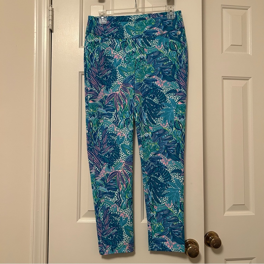 Lilly Pulitzer Luxletic Corso Pants Green Holiday in the Sun Golf Size 4